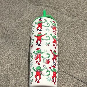 Starbucks X Roller Rabbit Green and Red Tumbler Christmas Monkey 24oz 2025